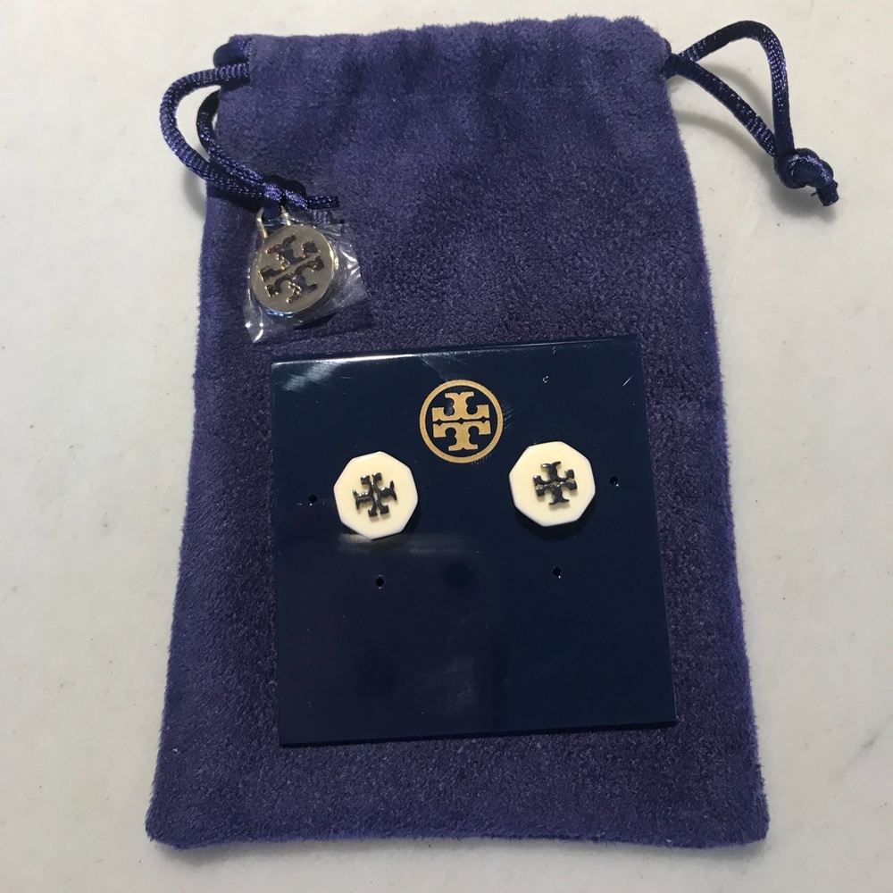 Tory Burch logo earrings